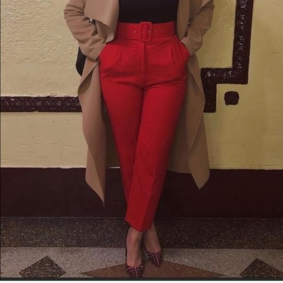 NWT ZARA 2 PIECE LAPELLESS BLAZER + PANTS CORAL S/M - Picture 9 of 11